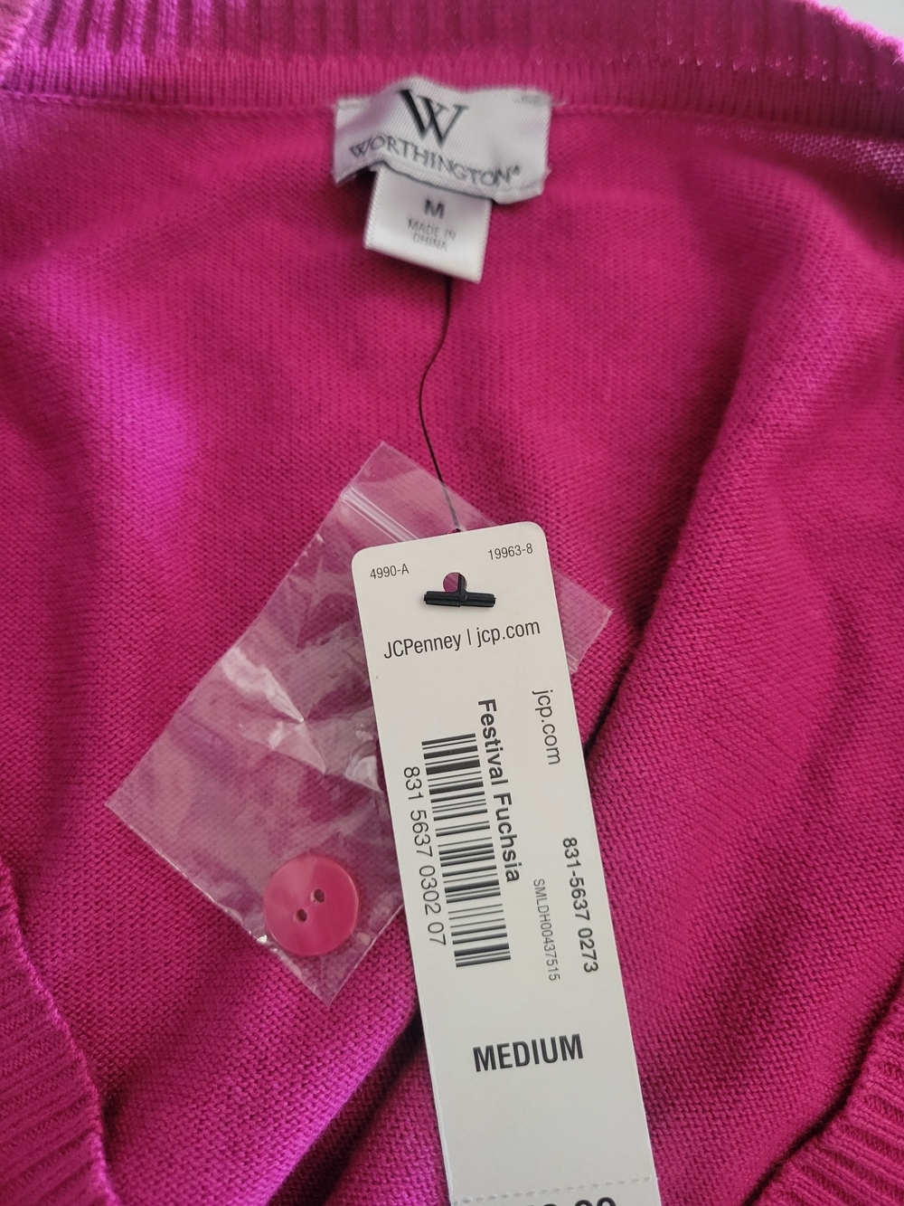 jcpenney Fuchsia Ruffle-Front Button Cardigan - Picture 4 of 4